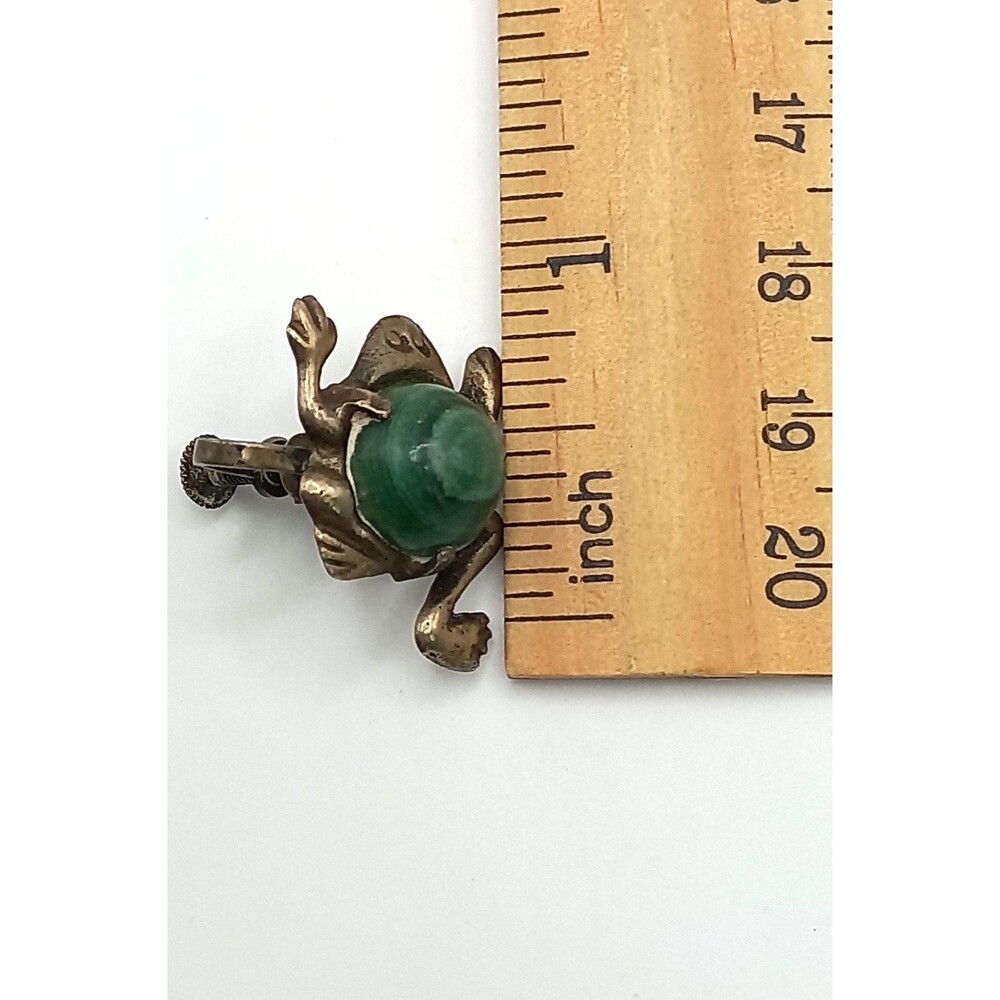 FROGS! Sterling silver Mexico Aventurine Earrings w/Sterling Frog Pendant - Picture 12 of 12